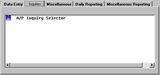 Accounts Payable Inquiry Selector