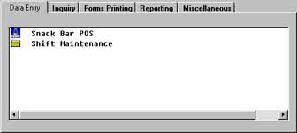 Snack Bar Data Entry