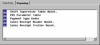 Shift POS Menu Data Entry